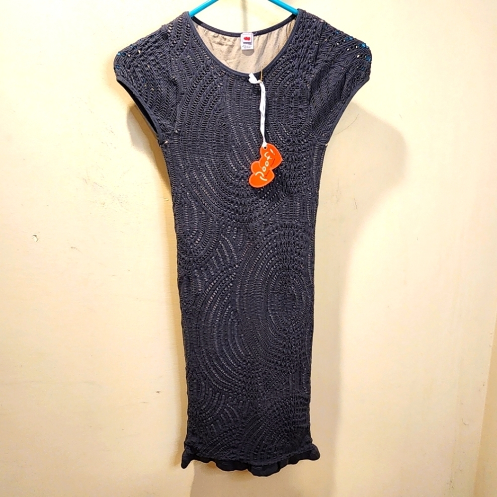 Poof Gray Bodycon Fitted  Knit Dress Size M/L Nwt